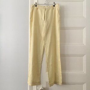 Vintage 1990s MAG Light Yellow Linen Pants Size 8 NWT